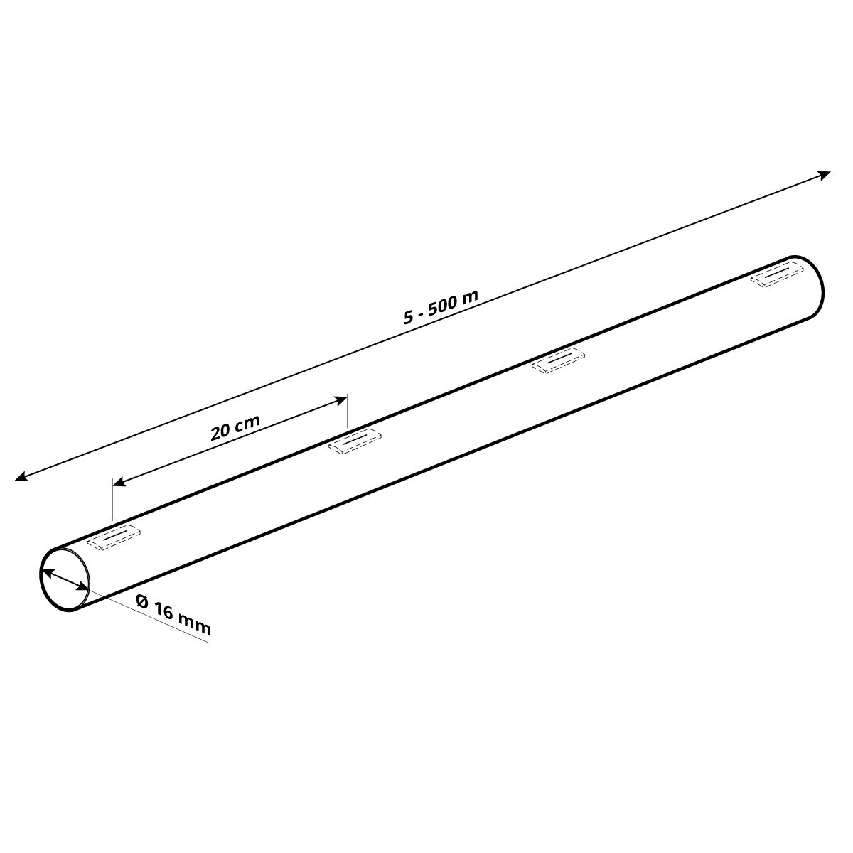 HOLZBRINK Cinta de Riego por Goteo HTS-B Basic 5/8" 16 mm para Irrigación de Suelo Tubo de Aspersión Auto Limpiante 200 m HTS01-B