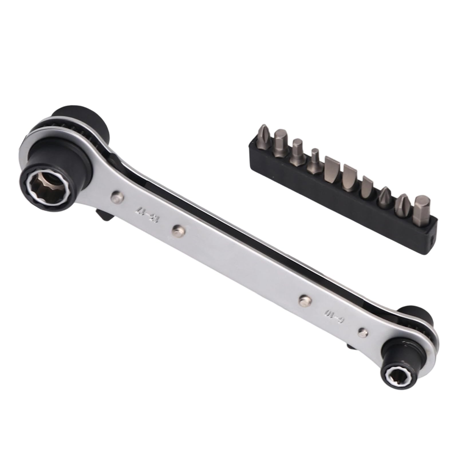 4 Function Double Head Ratcheting Wrench Adjustable Mechanism Multifunction Socket Tool Professional Hand Tool Adjustable Ratchets Wrench