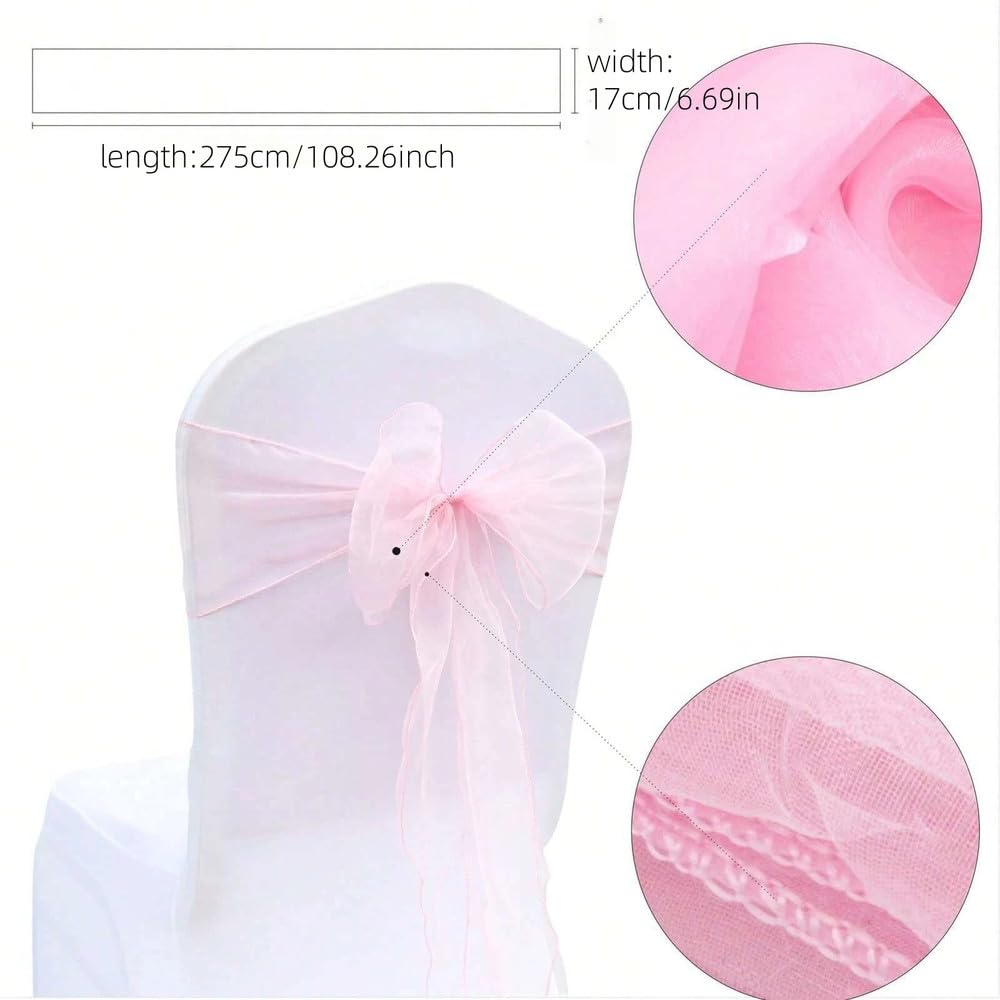 10 Stück 6,69 x 108,26 Zoll Organza-Stuhlschärpen Knotenbänder Stuhlschleifen für Hochzeiten, Partys, Bankette, Veranstaltungen im Landhausstil, grün, 10 Stück