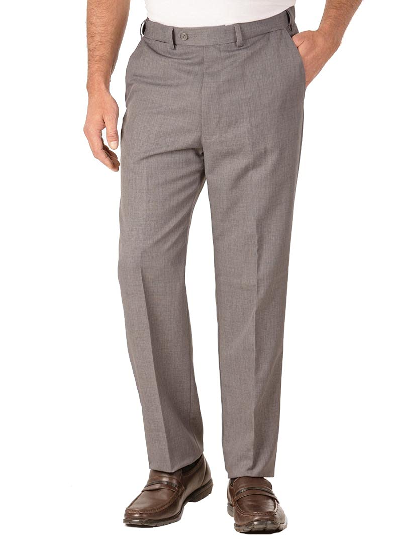 James Holton Men’s Casual Travel Trousers Elastic Waistband Smart Grey 56" Waist / 31" Inside Leg