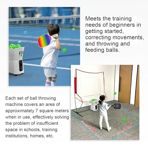 SAeWare Portable Tennis Ball Machine, Automatic Tennis Ball Launcher/Thrower, with Remote Control, Adjustable Ball Angle, Mobile Phone APP Control, for Beginners, Court, Home
