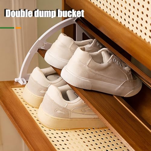 Zapatero de ratán elegante y madera fina para optimizar espacio 5