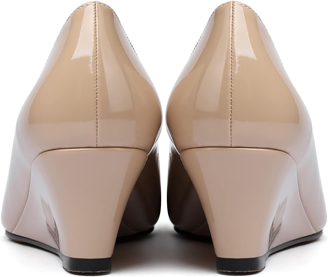 YODEKS Women's Peep Toe Wedge Sandals Low Heel Pumps Open Toe Heeled Sandals Shoes - Image 6