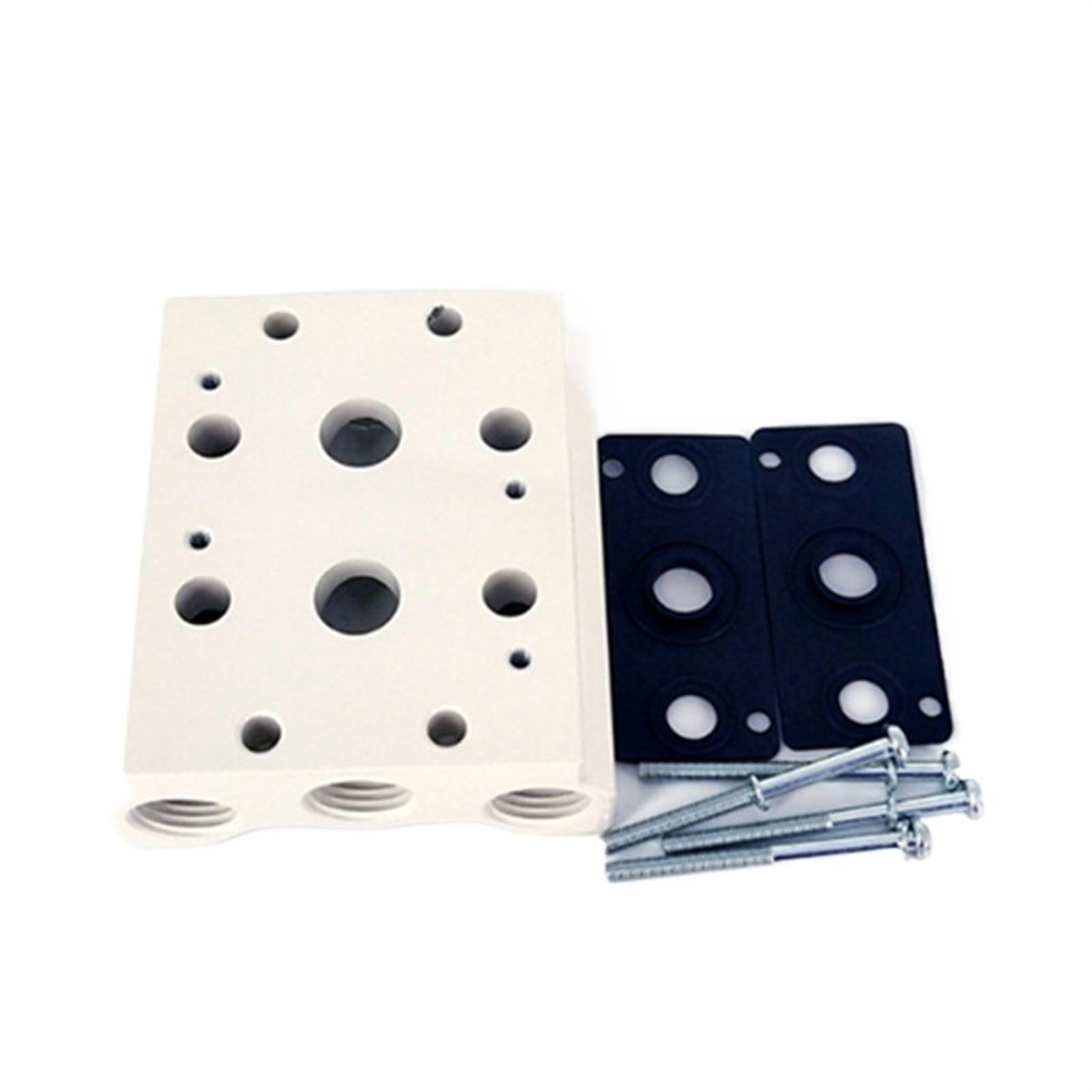 Collecteur 200M-2F en aluminium robuste pour platine et bloc d'électrovanne 4V200