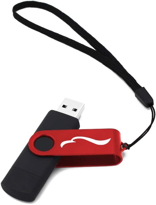 USB Flash Drive 64GB OTG Pen Drive for Android Phones, Techkey Memory Stick Thumb Drive for Tablets, Jump Drive Pendrive for PCs, Black&Red