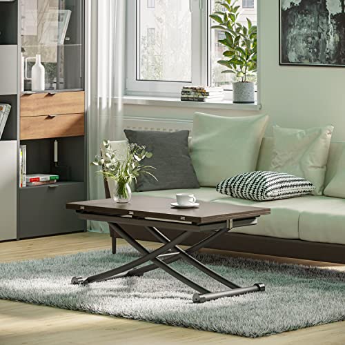 JEFFORDOUTLET Height Adjustable Coffee Table, Modern Expandable Dining Table,Save Space Table for Living Room,Dining room - Image 2