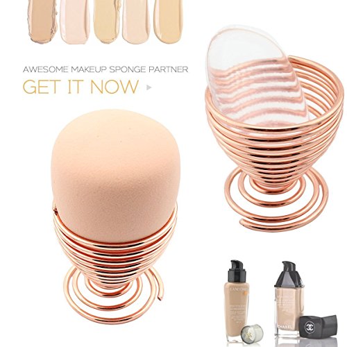 IBEET Sunmore Beauty Makeup Sponge Blender Holder, Makeup Sponges Rack Stand, Powder Puff Sponge Support Display Stand,Makeup Organizer Case - Rose Gold - 1 Piece - Thumbnail 6