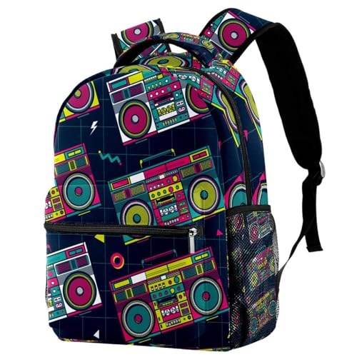 Sac de voyage décontracté style radio pop rétro pour le lycée et weekend