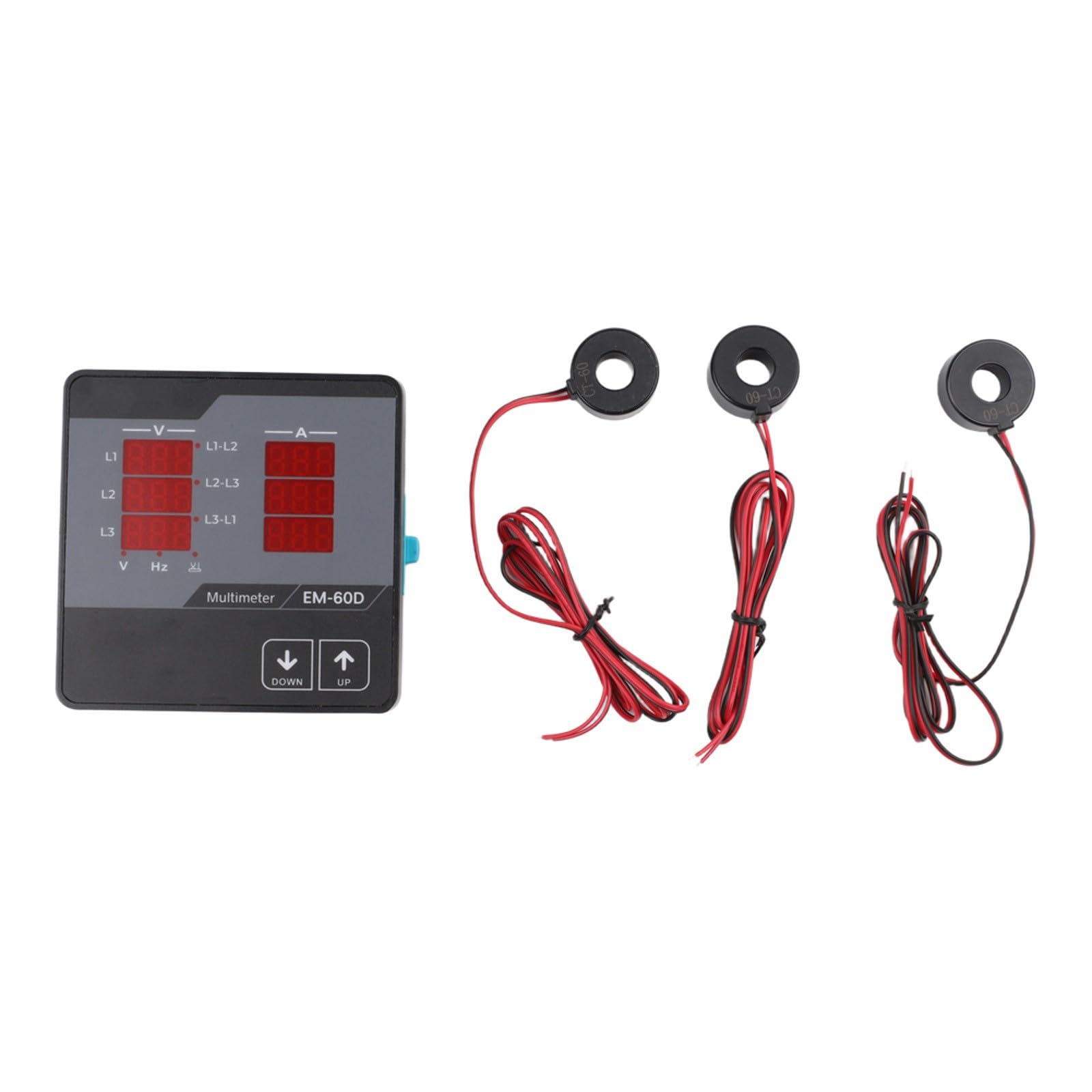 Contatore digitale trifase SEM-06D per corrente alternata, tensione e frequenza, 85-240 V AC, corrente di ingresso 5 A, con indicatore LED e test di fase