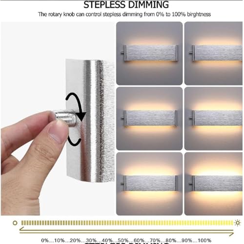 Aplique de pared con interruptor 3000K 6000K regulable para salón 2