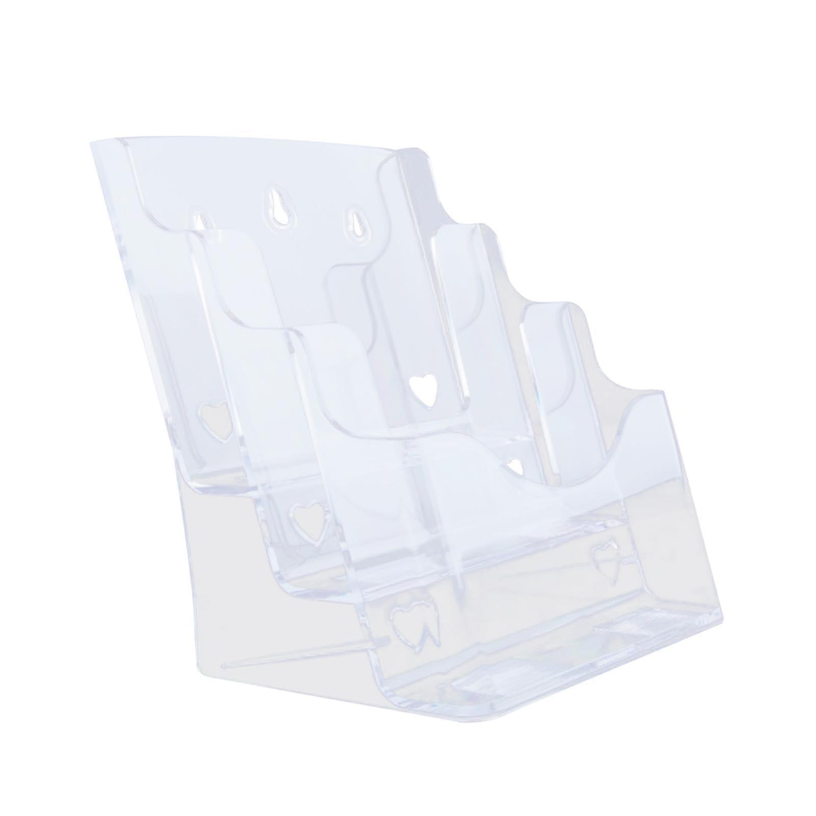 Acrylic Brochure Holder Brochure Display Stand for Magazines Booklets School A4 3 Tier Clear