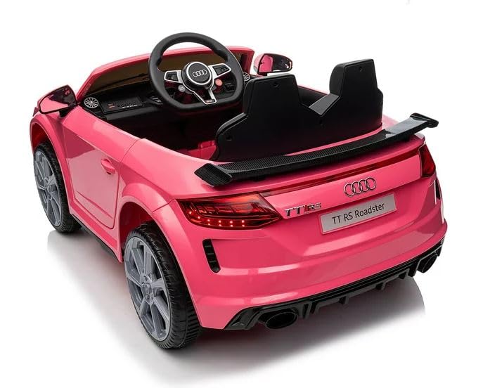 FINOOS Kinder elektroauto Audi TTRS 12V Elektroauto für Kinder, mit Fernbedienung 2,4GHz, Akku: 12V, 4,5Ah, 2 x Motor 30 Watt (Rosa)