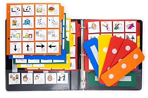 My Communicaid 1 Communication Book 240 Picture Cards with ASL Laminated Visual Cues for Non Verbal...