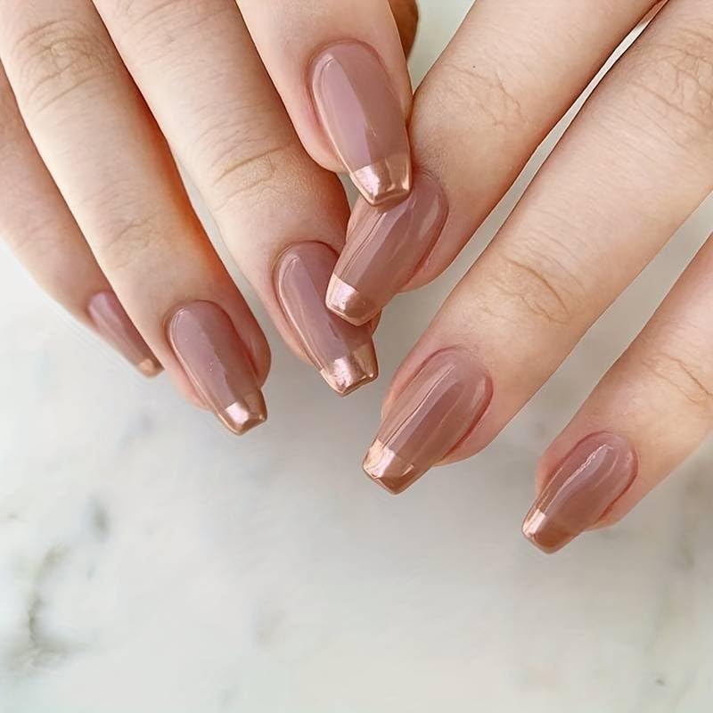 Image of ZOONA 24PCS Everlasting French Nails Artificial Nails Art Set| Lightweight & Long Lasting| Easy To Use| Quick Fix For Festivals & Special Occasions (W1223)