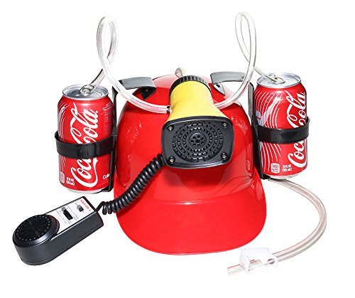 DG SPORTS Beer and Soda Drinking Hard Hat Helmet – Hands Free Drinking Tool for every Occasion - Fun Drink Guzzler for Parties, Carnivals, BBQ’s, School, or College - One Size Fits Most