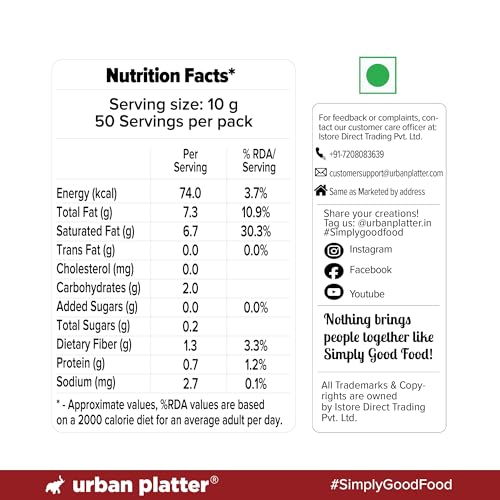 Image of Urban Platter Desiccated Coconut, 500g (Unsweetened and Finely Grated, Ideal for Baking & Confectionery)