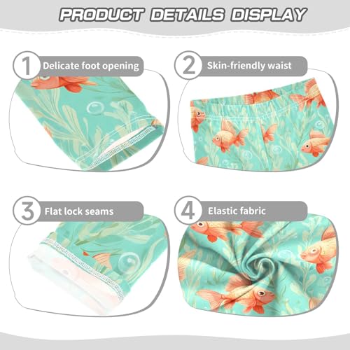Cartoon Goldfish Girls Leggings Soft Stretch Workout Yoga Dance Pants for Kids Casual Tights3