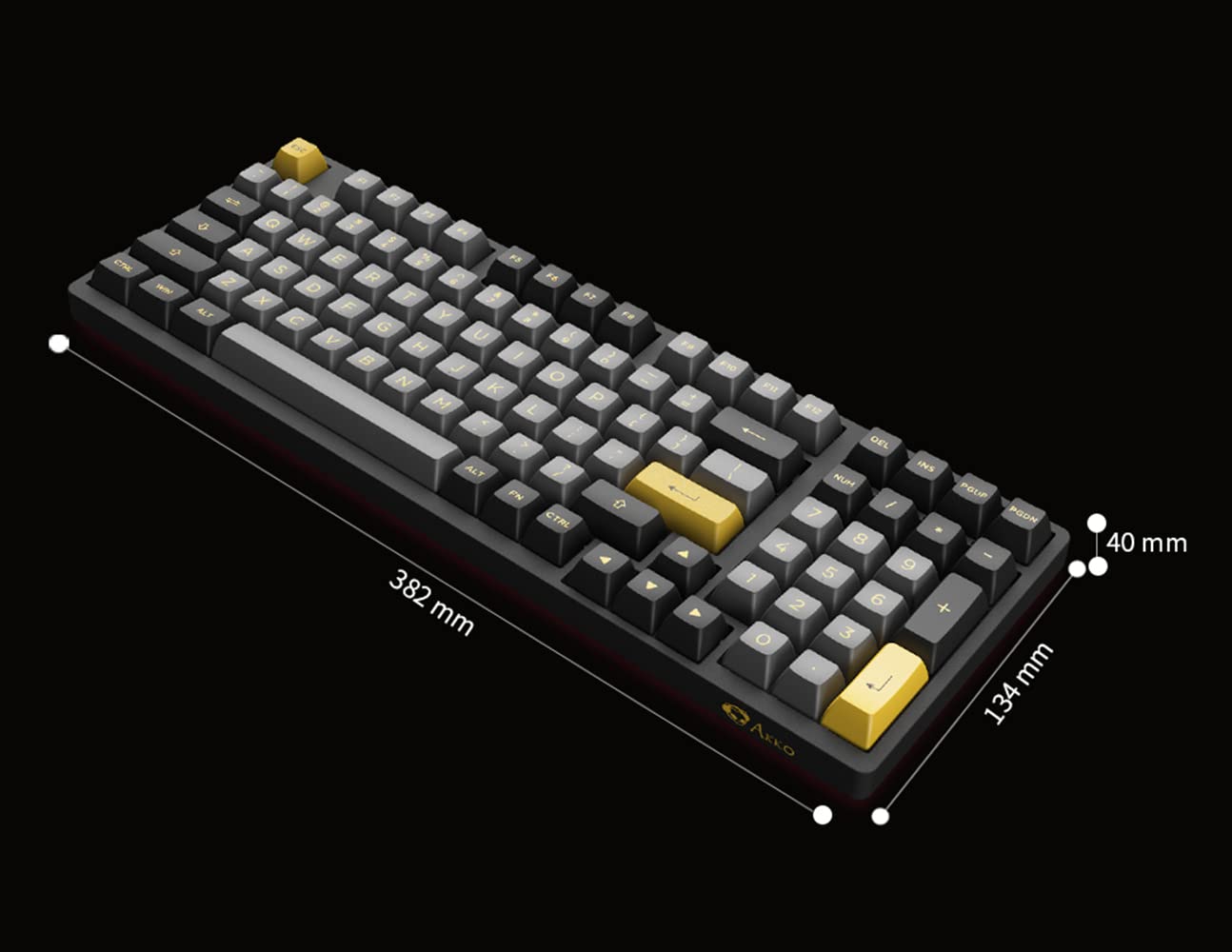 Akko 3098B Black Gold RGB Mechanical Gaming Keyboard Pink Wired TKL