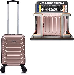 RAYKONG Maleta de Cabina ABS 40x30x20(24L)|Capacidad Maxima| Equipaje de Mano con Ruedas Desmontables para Ryanair | Vueling | EasyJet - RosaDorada