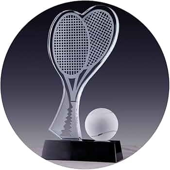 Amazon.co.jp: テニスクリスタルトロフィー テニスリーグ賞 優勝