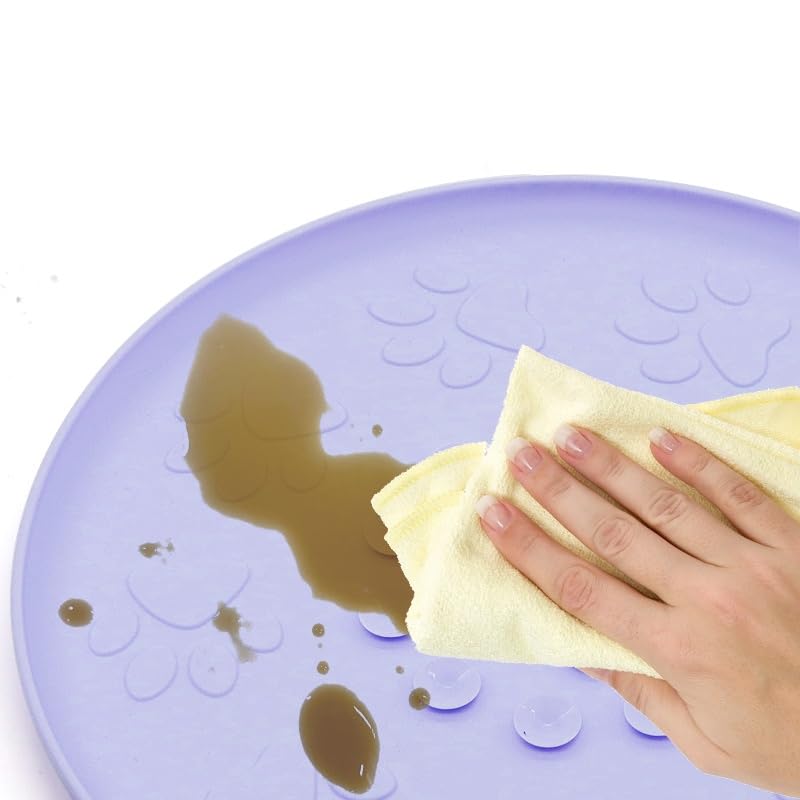 Doweiss Bakmat Van Siliconen, Basic Antislip Onderlegger Voor Hondenbak Of Kattenbak Met Dubbelzijdige Anti Slip Zuignap Rode Unditeit Voeronderlegger Roze L Diameter 33 Cm 2106512143