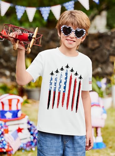 Image of BesserBay Unisex Kids July 4th Amarican Flag Top Patriotic Funny T-Shirt 6-14 Years