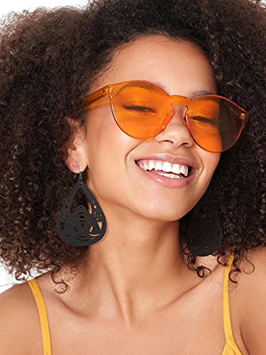 MTLEE 12 Pairs African Wooden Dangle Earrings Lightweight Drop Earrings Bohemian Pendant Jewelry Wooden Ornaments 6