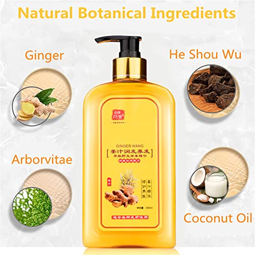 Ginaday Instant Ginger Hair Regrowth Shampoo, 500Ml Ginger Shampoo For Hair Growth, Ginger Hair Care Shampoo, Anti-Hair Loss Ginger Shampoo And Conditioner (Shampoo+Conditioner) #TOP2