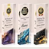 Custom Acrylic Trophy Award for Activities, Personalized Corporate Trophy Plaque with Logo Photo - 4 Sizes, Thank You Gift, Retirement, Appreciation Gifts, Employee Recognition Awards and Trophies