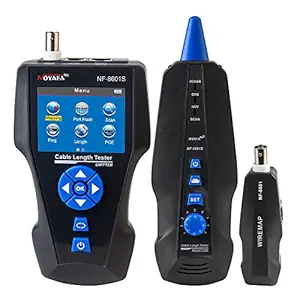 NOYAFA Network Cable Tester,AT278 TDR Multi-functional LCD Tracker For RJ45, RJ11, BNC, Metal Cable,PING/POE NF-8601S