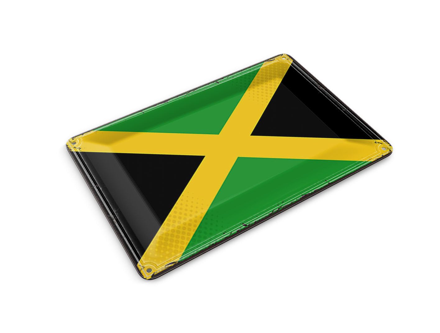 Femer Tin Postcard Jamaica Flag 14 x 10 cm Retro Flag of Jamaica Decorative Sign