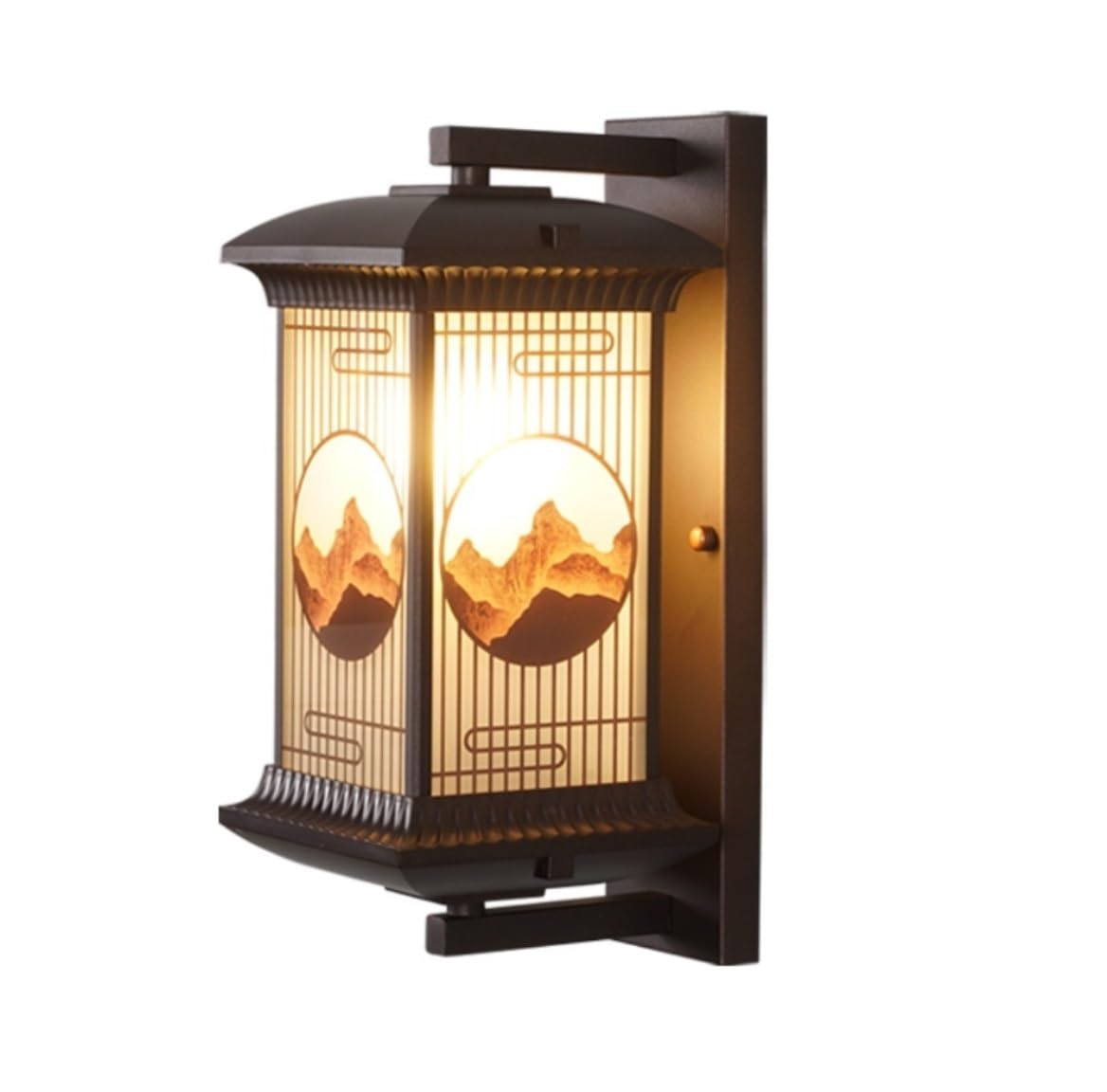 CVdrtyED Outdoor Wall Lights Chinese Style Outdoor Wall Sconce Glass Light Waterproof Lamp Aluminum Lantern for Villa Garden Durable Porch
