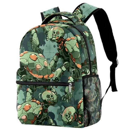 Sac à dos de randonnée et cours style tortue mécanique multicolore pour ados et explorateurs