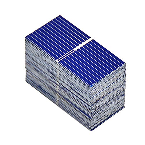 AOSHIKE 100pcs 0.12W 0.5V 0.24A 39x19mm/1.53x0.75inch Micro Solar Cells for Solar Panels Polycrystalline Silicon Mini Solar Panel Solar Cell DIY Charger Battery