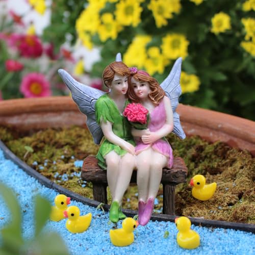 Purple Star Miniatur Feen für Feengarten Zubehör Draußen Schaukel...