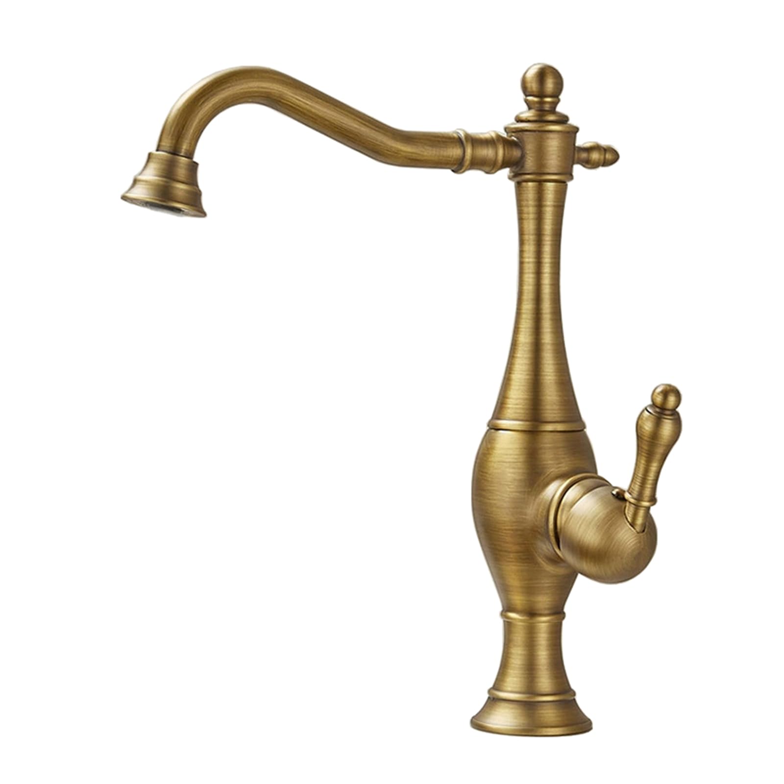 ZYCHSJXA Kitchen Tap Vintage Brass 360 Swivel Spout Hot and Cold Sink Taps for Single Handle Hole