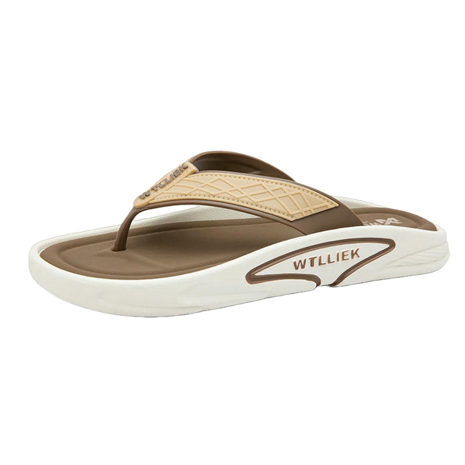 Gyios Flip Flops Men Man Breathable Beach Shoes Bathroom Eva Slippers Sandals House Soft Home Clogs Slides-khaki-40-41