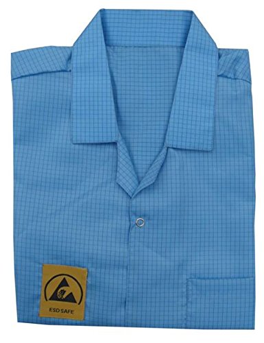 ELECTROMARK ESD Antistatic Apron (Blue) - Cleanroom Lab Coat - Unisex - 1 Piece, Size - XXL