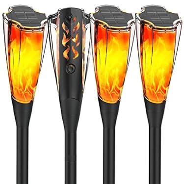 AMAZON - ZALACEI Solar Torch Lights for Outside with Flickering Flame Waterproof Auto On/Off 360° Luminous Range Lawn Lamp Flame Beating Effect Landscape Yard Christmas Decor (4Pcs/Set)