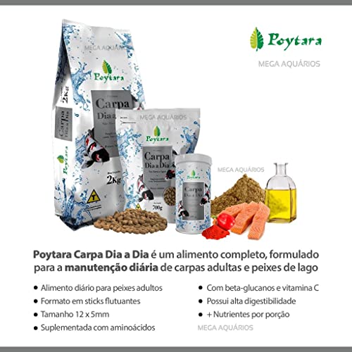 Poytara Ração Para Peixe Carpa Dia Até Dia 300G Para Peixes