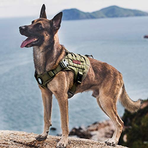 Onetigris Dog Harness, Tactical Dog Harness No-Pull Breathable Adjustable Pet Vest With Handle For Outdoor Walking(Ranger Green,Small) #TOP6