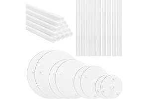 ZEAYEA 24 Pieces Cake Dowel Rods with 8 Pieces Cake Separator Plates...