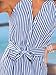 CUPSHE Jumpsuits for Women, Summer V Neck Sleeveless Striped Wide Leg Outfit Casual for Vacation Beach L