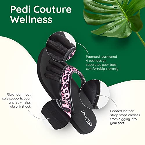 Image of Pedi Couture Pedicure Sandals with Built In Toe Separators for Women - Comfortable Spa Style Flip Flops for Home, Salon, Yoga & Gym Use