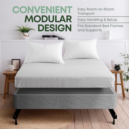 Greaton, 8” California King Box Spring for California King Bed – Amish-Made in the USA – Solid Wood Box Spring Mattress Foundation with Stable & Quiet Support – Flat-Packed & Easy Assembly – Grey by Greaton - Image 7