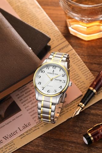 Image of London Fog Carnaby Collection Analog Watch for Men with Round Dial, Day & Date Display, Quartz Movement, Stainless Steel Strap & Water Resistant - LFM10008