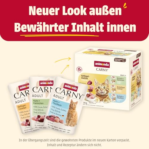 animonda Carny Adult Katzenfutter nass Geflügel-Mix Pouch (8 x 85g)