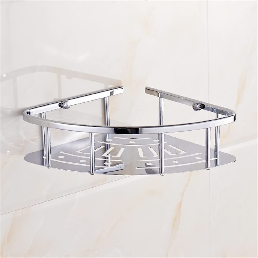 ZJHFFFG Corner Shower Caddy Bathroom Shelfs Floating Shelves Wall Mounted Brass for Cosmetics Shampoo Towel Organizer Shelf Draining