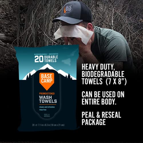 Dead Down Wind Base Camp Biodegradable Pre Moistened Wash Towel (20 Count) #TOP2