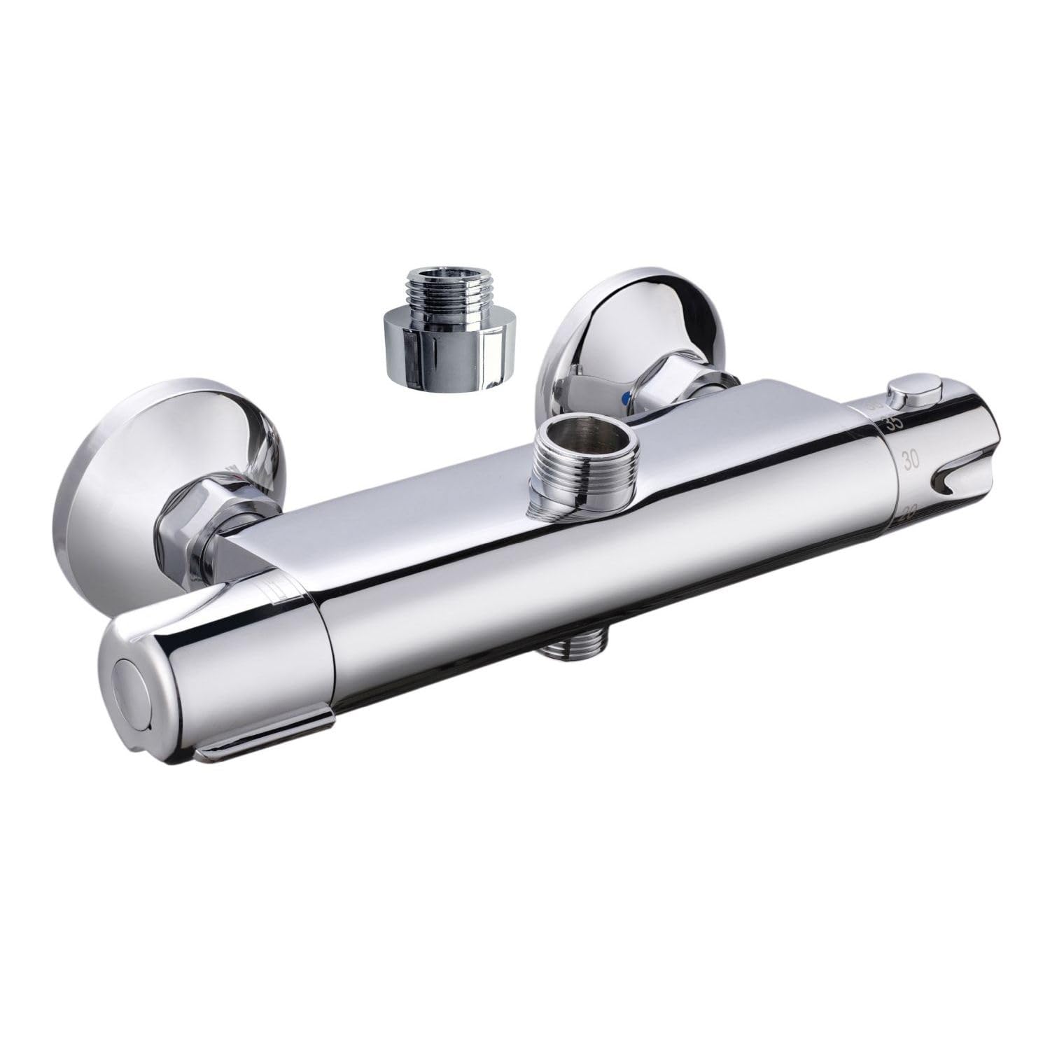Breva Thermostatic Shower Faucet By Rousseau - Brass - Anti-Scald Safety - Integrated Diverter 3047404055592